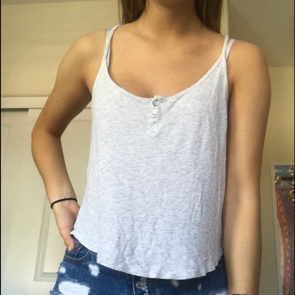 light heathered grey tank